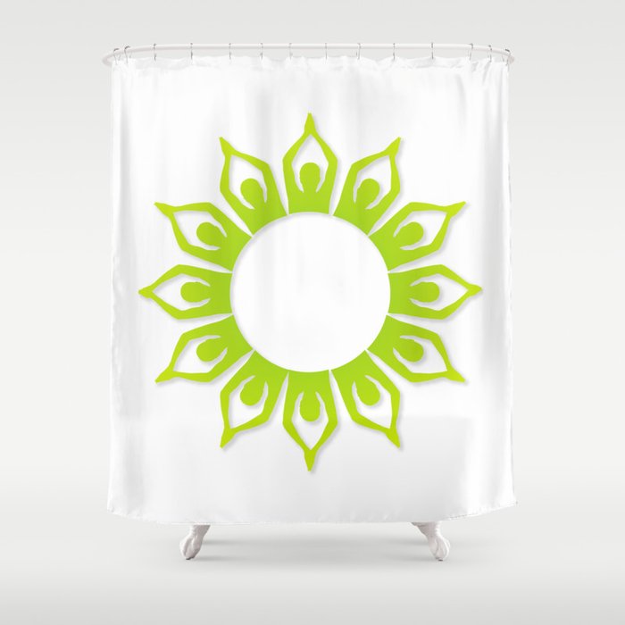 Yoga and sun salutation Shower Curtain