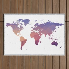 World map "Triangles" Outdoor Rug