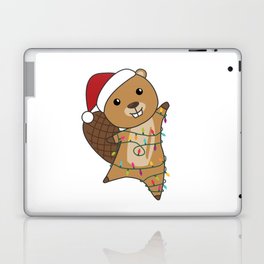 Beaver Cheerful Christmas Winter Animals Beavers Laptop Skin