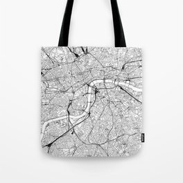 London White Map Tote Bag