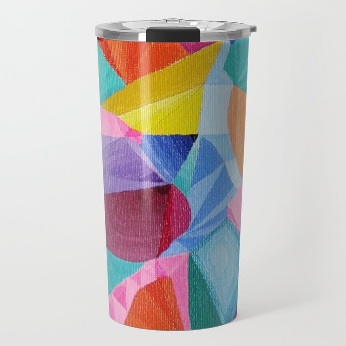Abstract Painting Acrylic Multi-colour Travel Mug