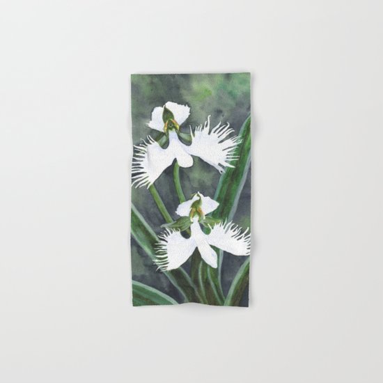 Habenaria radiata orchids Hand & Bath Towel