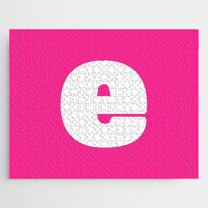 e (White & Dark Pink Letter) Jigsaw Puzzle