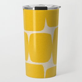 Yellow Mid Century Pattern Travel Mug | Yellowfurniture, Daisyyellow, Pattern, Midcenturyprint, Graphicdesign, Yellowartprints, Abstractmidcentury, Retroprint 