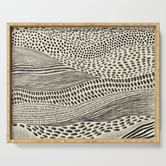 Hand Drawn Patterned Abstract II Serving Tray