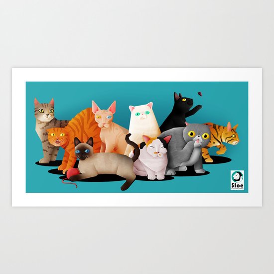 Gatos / Cats Art Print