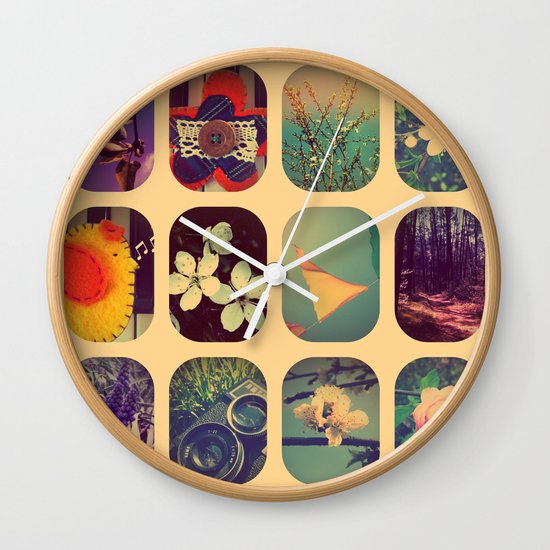 Spring collage Wall Clock