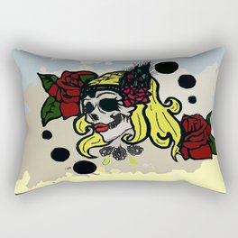 Skull with roses Rectangular Pillow