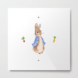 Peter Rabbit Pattern Metal Print | Soft, Peter, Easter, Mcgregor, Potter, Party, Bunny, Vegetable, Birthday, Cute 