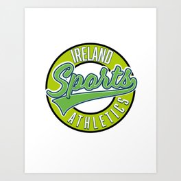 Ireland Sports Athletics logo Art Print | Irelandlogo, Irishlogo, Irelandgifts, Cartoonireland, Irishgreen, Irelandgift, Ireland, Loveireland, Classiclogo, Irish 