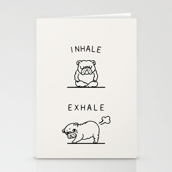 Inhale Exhale English Bulldog Stationery Cards