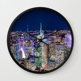 Colorful New York City Skyline Night Wall Clock | Cityskylineseries, Sophisticated, Newyorkhomedecor, Cool, Newyorkcity, Newyorkseries, Colorful, Homedecor, Digital, Lights 