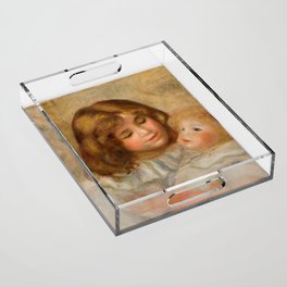 Little Girl with her Doll by Pierre-Auguste Renoir Acrylic Tray