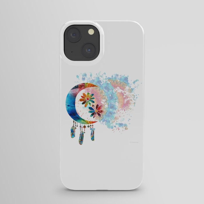 Colorful Moon Flowers - Native American Art iPhone Case