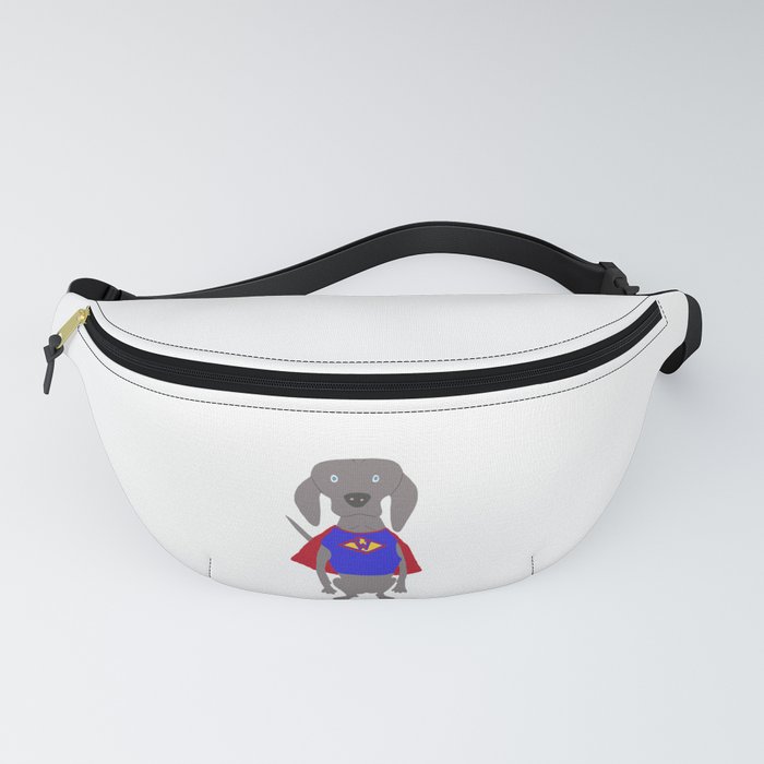 SuperWeim Grey Ghost Weimaraner Dog Hand-painted Pet Drawing Fanny Pack