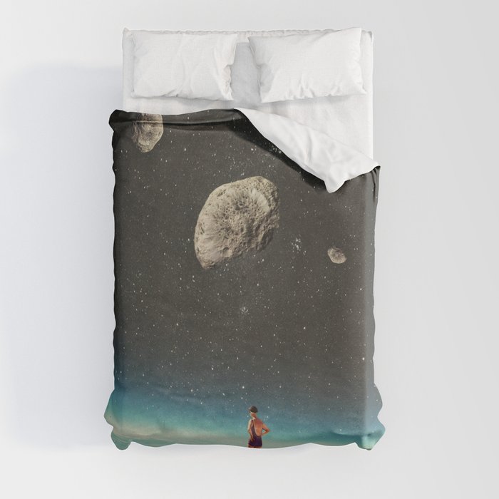 Summer with a Chance of Asteroids Duvet Cover