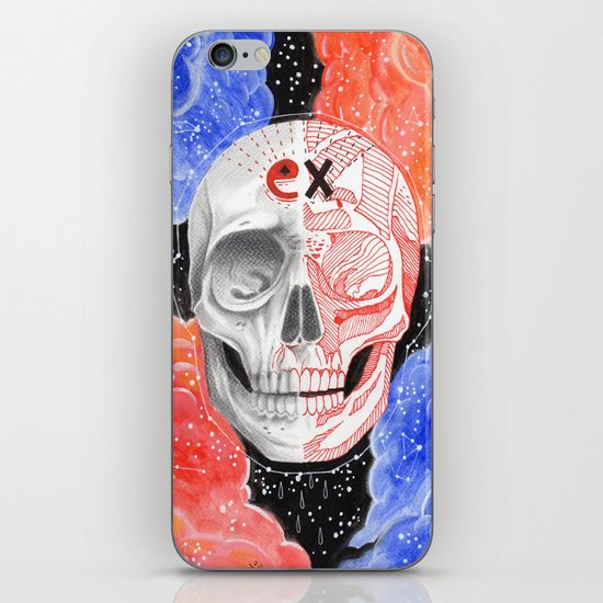 Skull in the space iPhone & iPod Skin