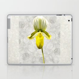 Yellow Lady - Yellow and Gray Floral Botanical Art Laptop Skin