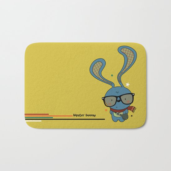 Hipster bunny Bath Mat