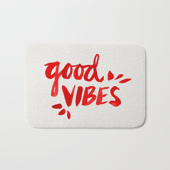Good Vibes – Red Ink Bath Mat