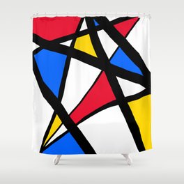 Red, Yellow, Blue Primary Abstract Shower Curtain