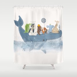 a whale of a time Shower Curtain