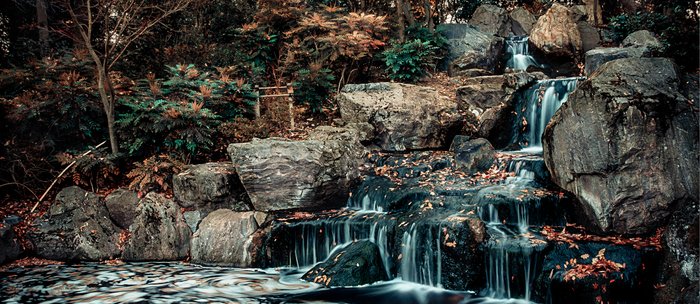 Kyoto Garden London Waterfall Nature Landscape Photography Coffee Mug