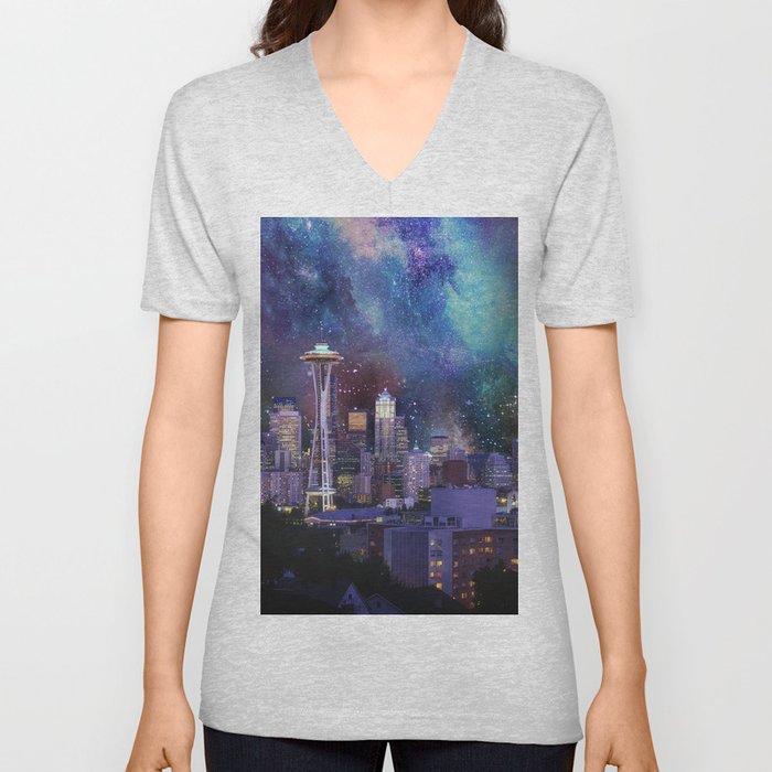Spacey Seattle V Neck T Shirt