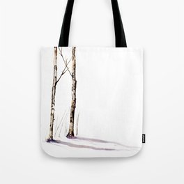 Birch Trees in January Tote Bag