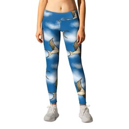 Swallows In the Sky  Leggings