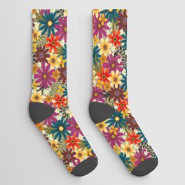 bright daisies on daisies Socks