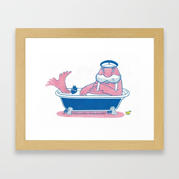 A Walrus in the Bathtub Framed Art Print
