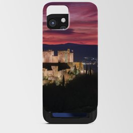 Winter sunset. The Alhambra Palace. Beautiful red clouds at sunset. iPhone Card Case