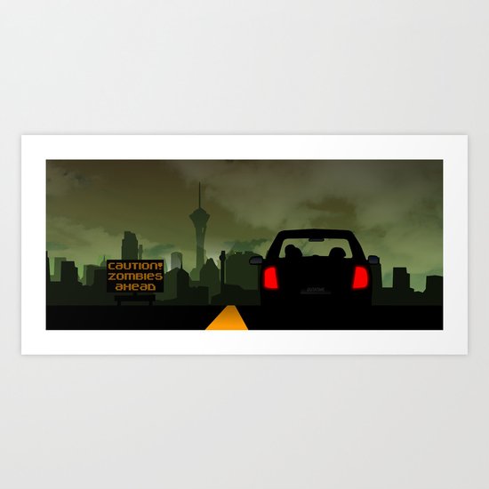 Caution Zombies Ahead Art Print