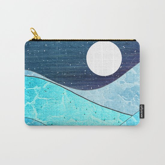 Ice Blue Waves Carry-All Pouch