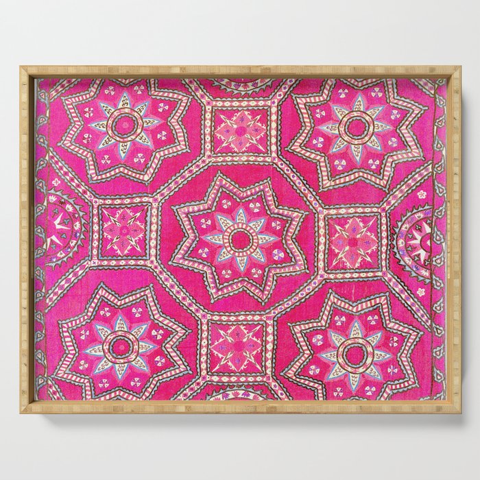 Pskent Suzani Uzbekistan Embroidery Print Serving Tray