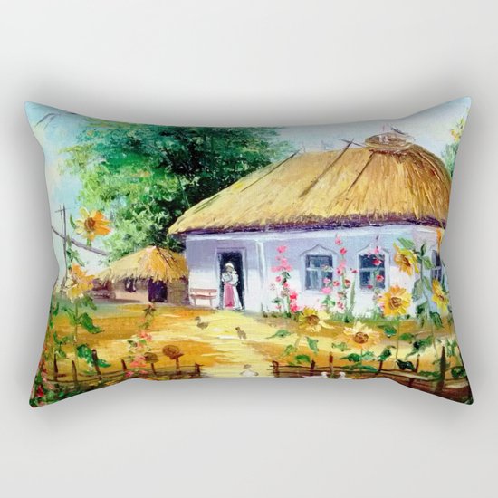 Ukrainian village Rectangular Pillow