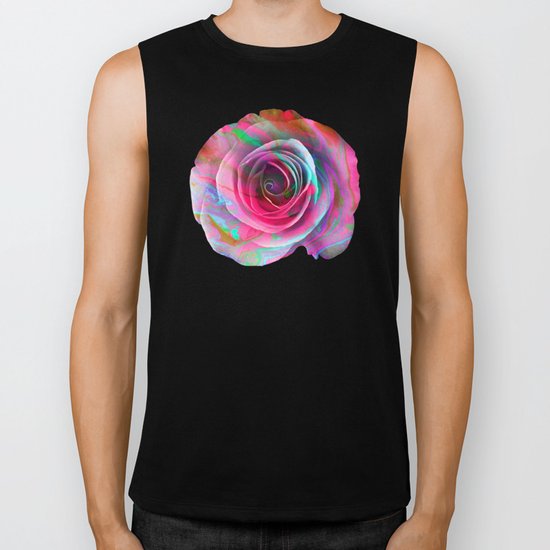 Marble Colored Rose Biker Tank