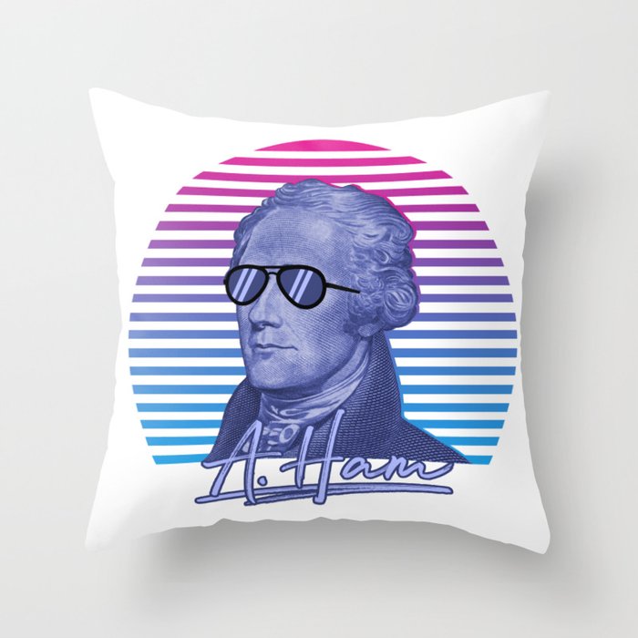 Vintage Retro Alexander Hamilton Musical Funny Patriotic Gift Throw Pillow