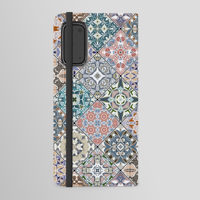 Mediterranean Decorative Tile Print X Android Wallet Case