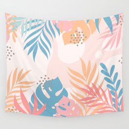 Pastel Tropical Floral  Wall Tapestry
