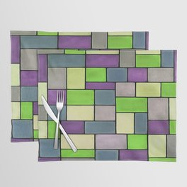 Rectangles And Squares Contemporary Black Outline Art 3 Placemat