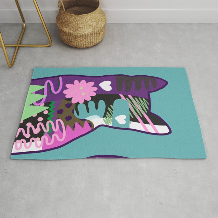 Abstract cat meow 3 Rug