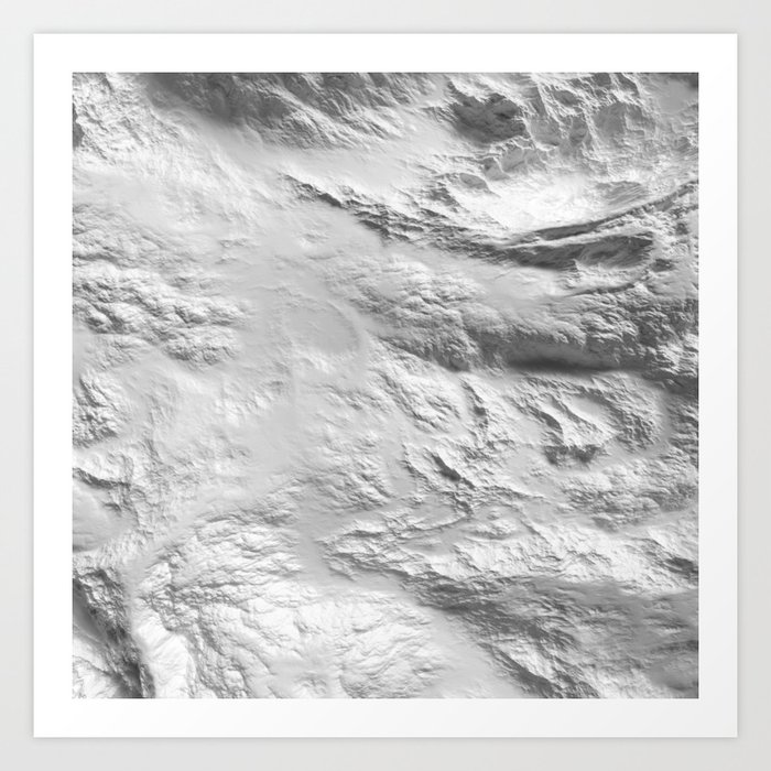 Moon Surface -Grey and White- Art Print