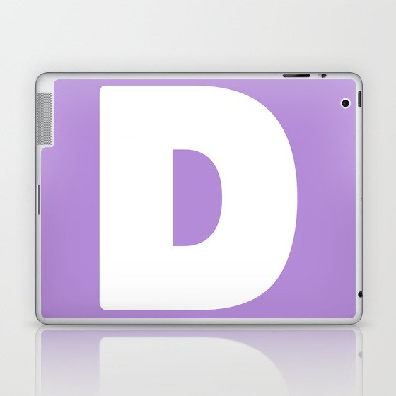 D (White & Lavender Letter) Laptop & iPad Skin