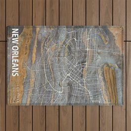 New Orleans - Louisiana Passion Marble Map Outdoor Rug