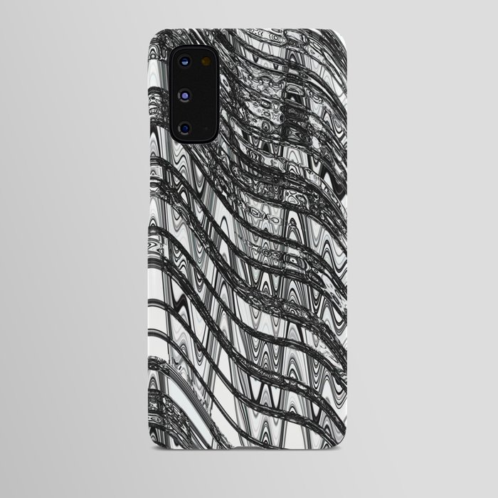 Wavy Black And White Line Art  Android Case