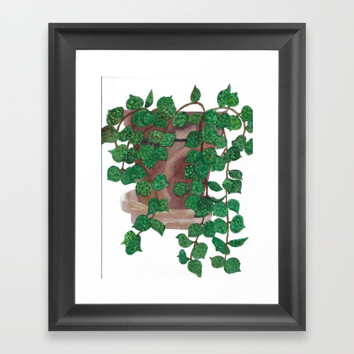 Hoya Curtisii Plant Watercolor Framed Art Print