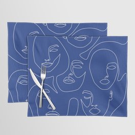 Faces In Blue Placemat