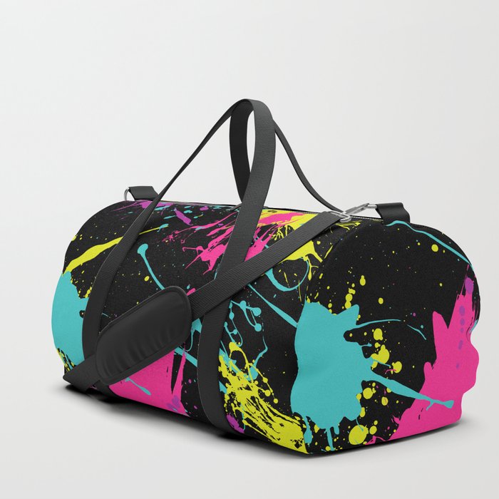 Splatter Paint Black Duffle Bag